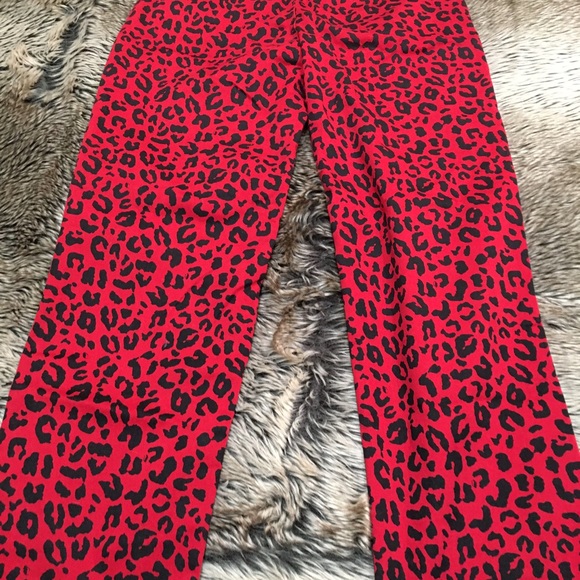 Vans Authentic Red Leopard Print Chino Pants *Size 24* - Picture 6 of 10